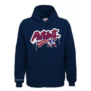 Mitchell & Ness Youth L New England Patriots Light Up Navy Pullover Hoodie